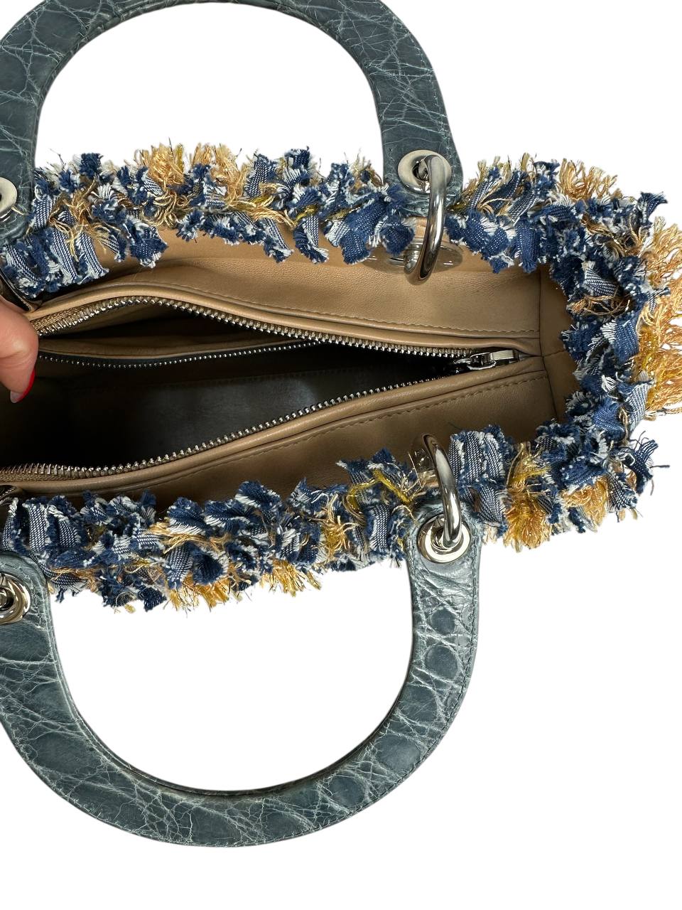 Сумка Lady Dior з ручками зі шкіри крокодила #7