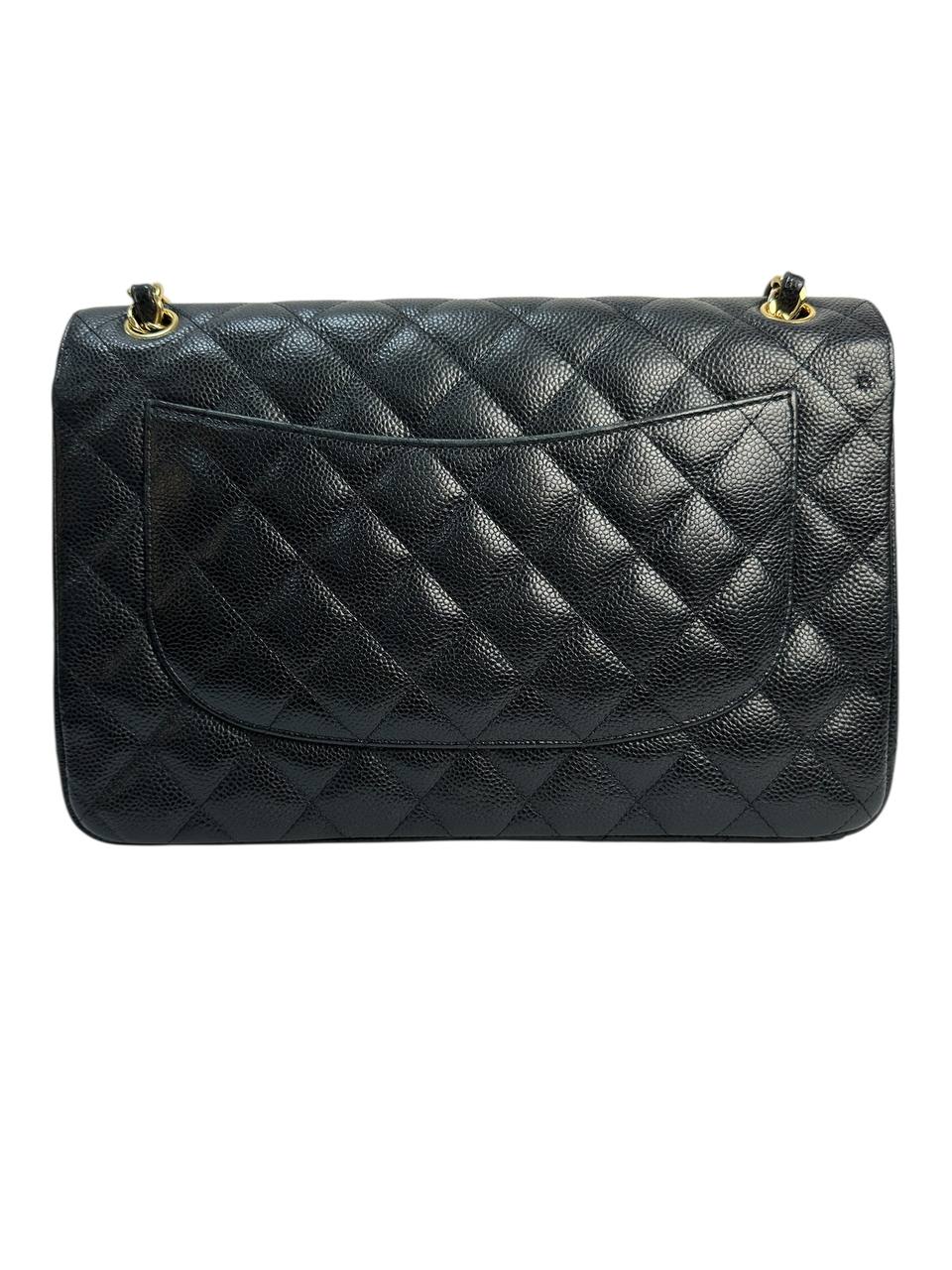 Класична Сумка Flap Bag Jumbo Чорна Caviar #3