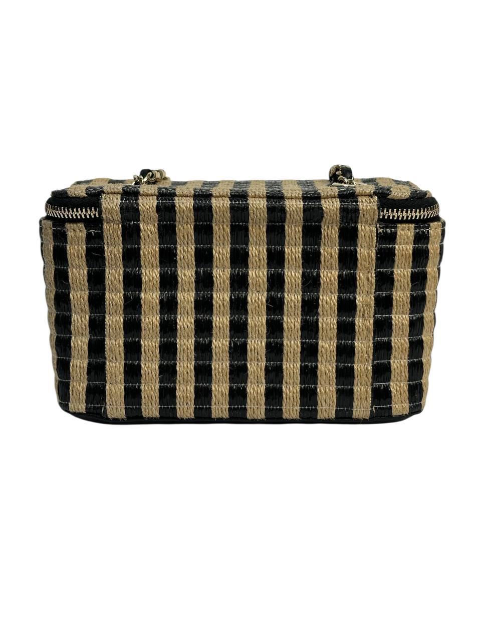 Сумка Raffia Jute у смужку з ланцюжком #8