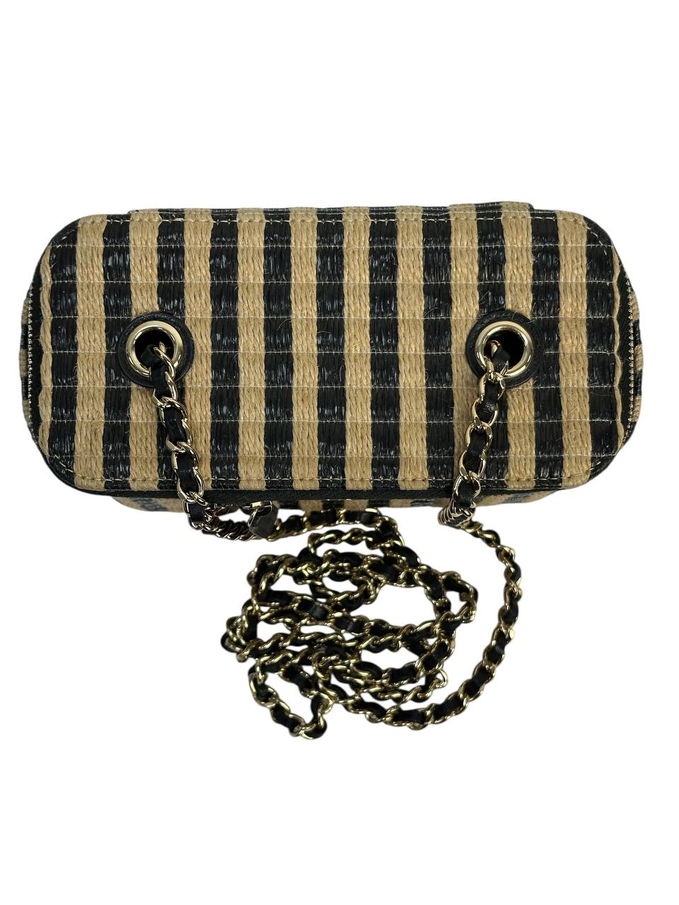 Сумка Raffia Jute у смужку з ланцюжком #6
