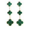 Сережки з жовтого золота 18 карат з малахітом alhambra #1