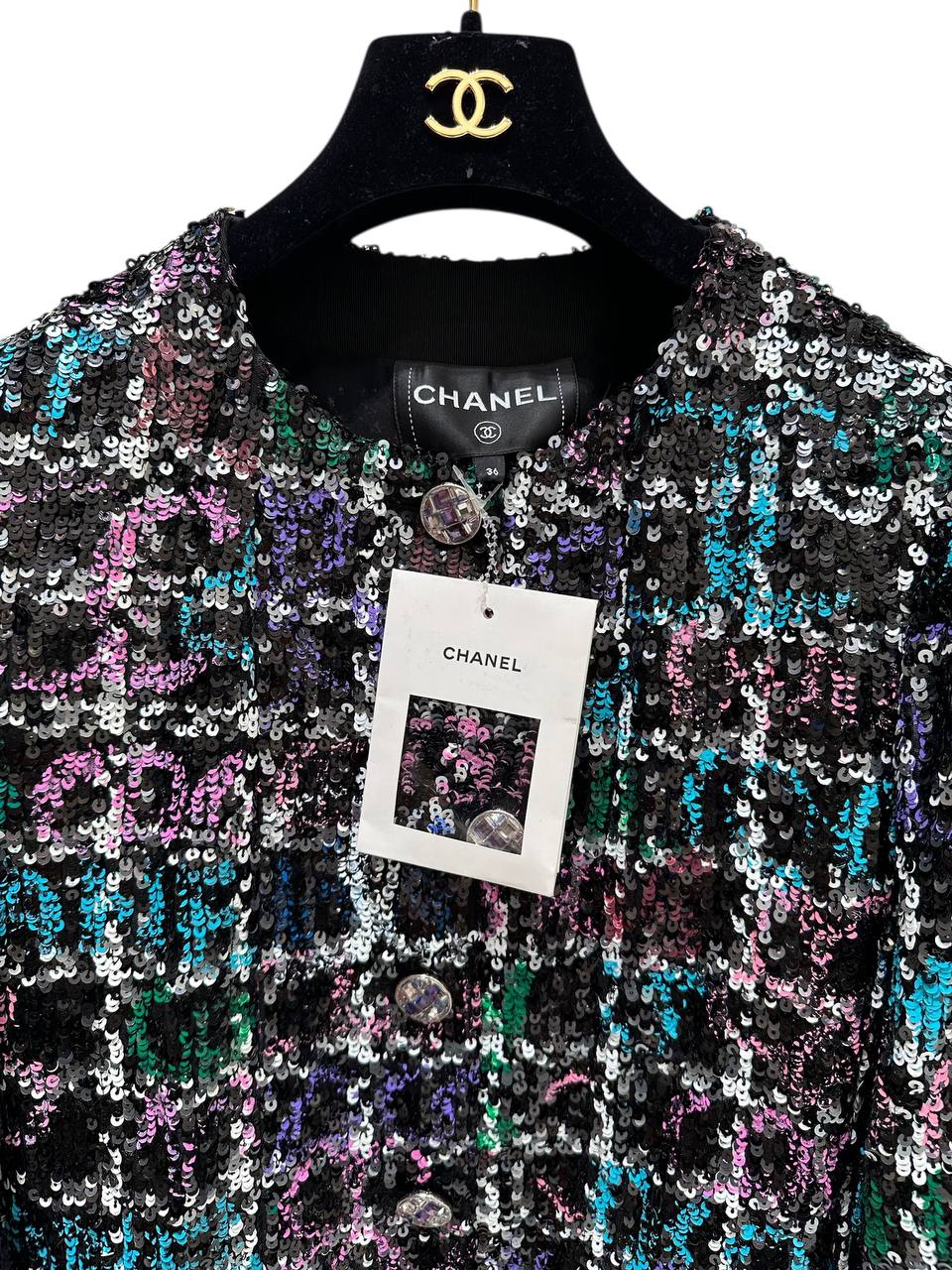Chanel жакет з паєтками у тартанову клітинку #2
