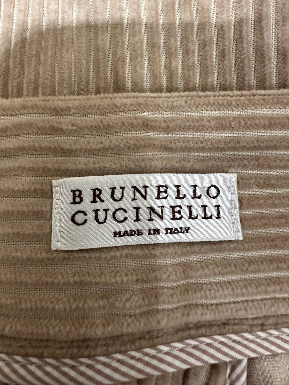 Brunello Cucinelli вельветові бежеві брюки #3