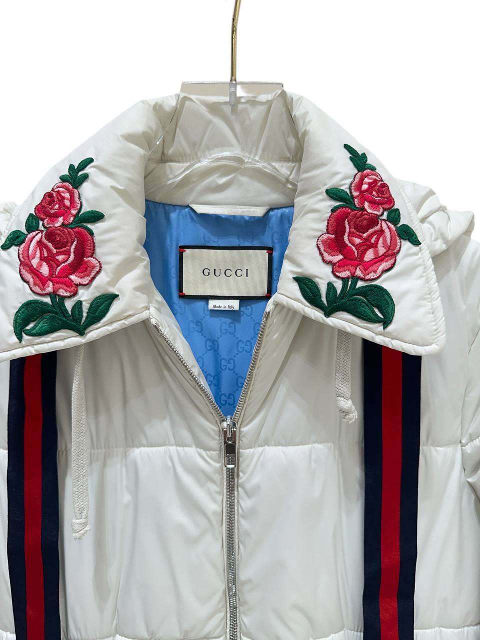 Gucci пуховик з вишивкою троянд #2