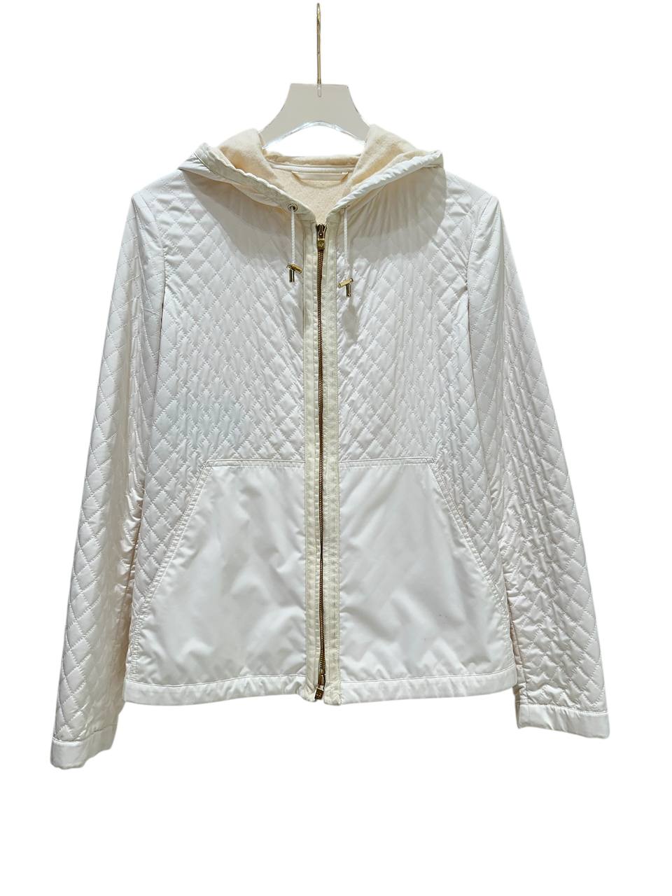 Loro Piana біла стьобана куртка з капюшоном