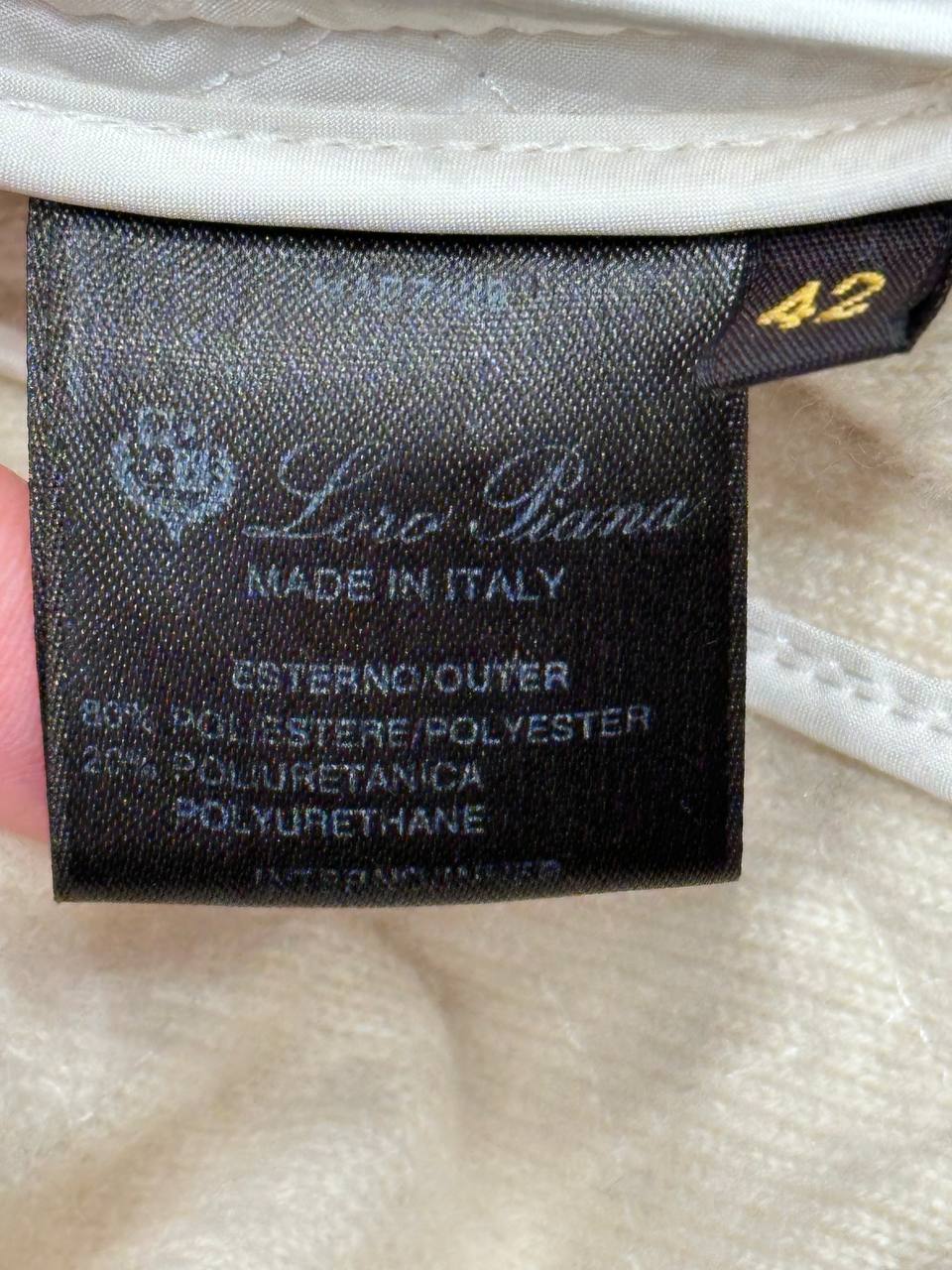 Loro Piana біла стьобана куртка з капюшоном #6