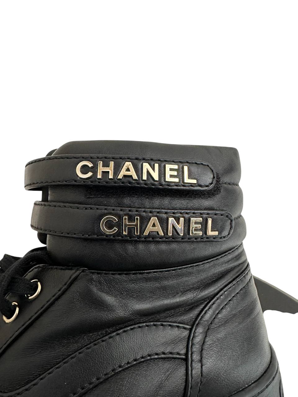 Chanel високі кеди з ремінцями #7