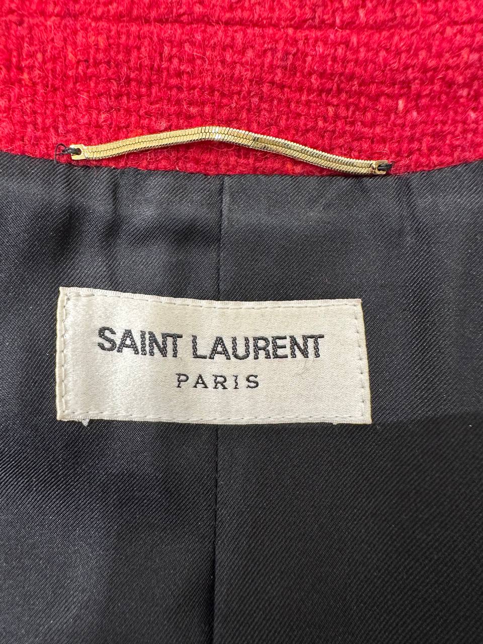 Saint Laurent твідовий жакет із золотистими ґудзиками #7