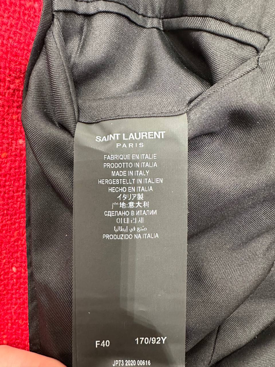 Saint Laurent твідовий жакет із золотистими ґудзиками #5
