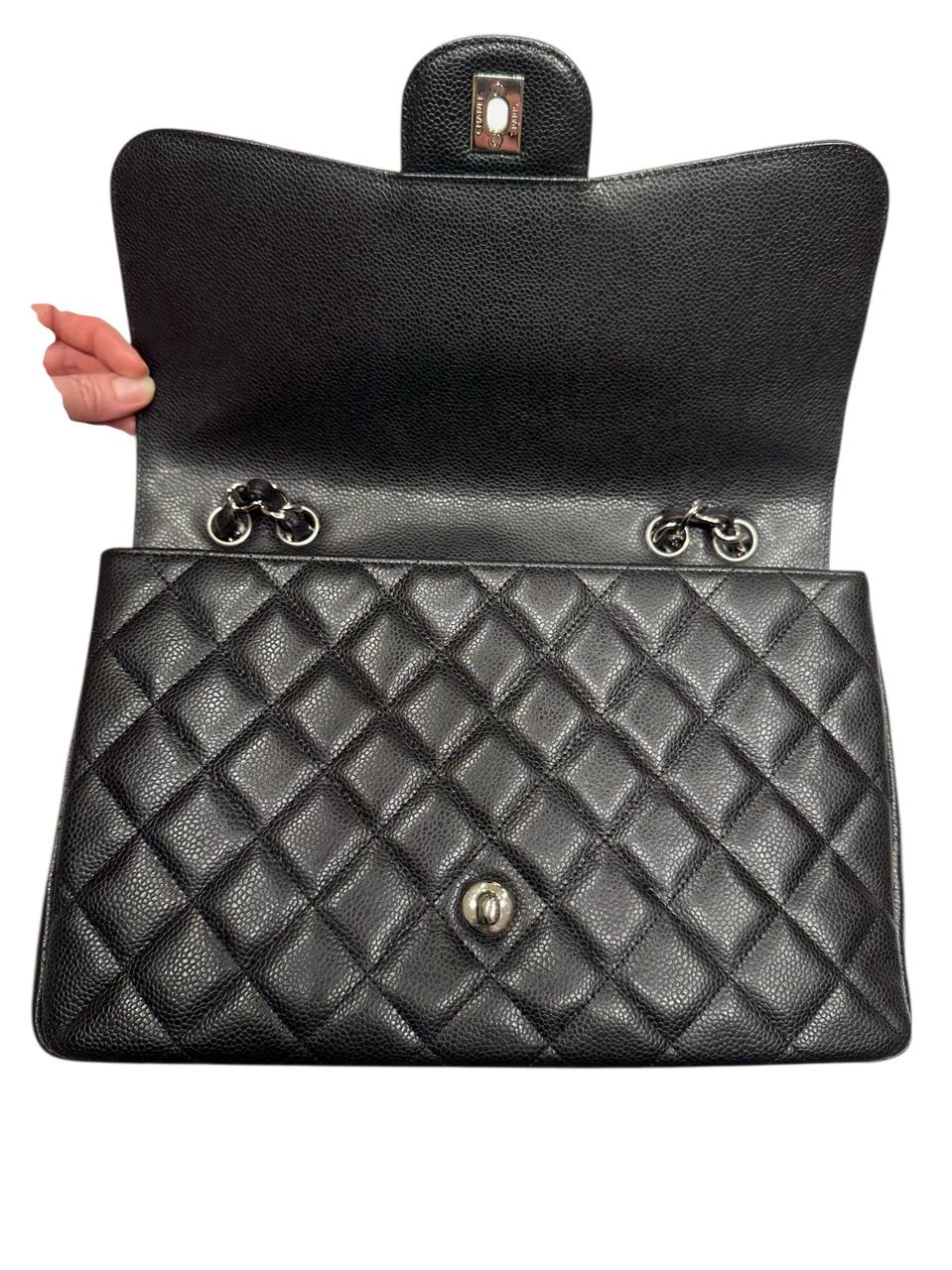 Chanel сумка flap зі шкіри caviar #4