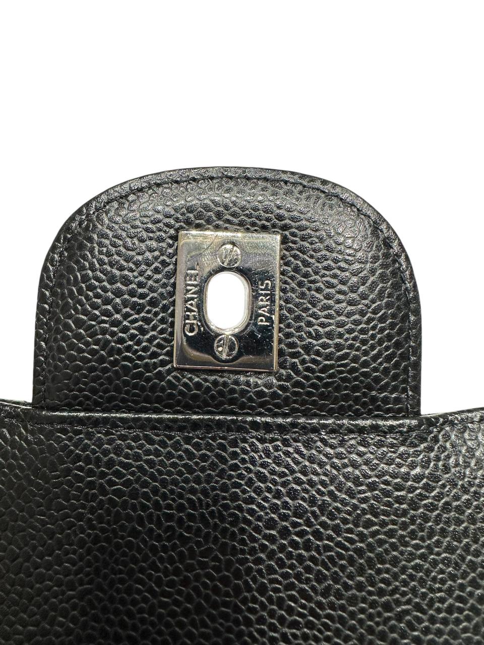 Chanel сумка flap зі шкіри caviar #9