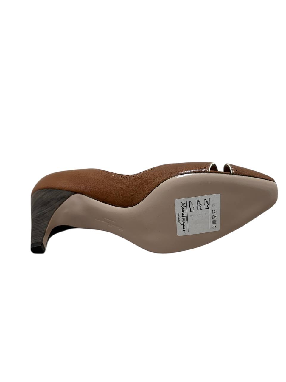 Salvatore Ferragamo шкіряні туфлі з відкритим мисом #5
