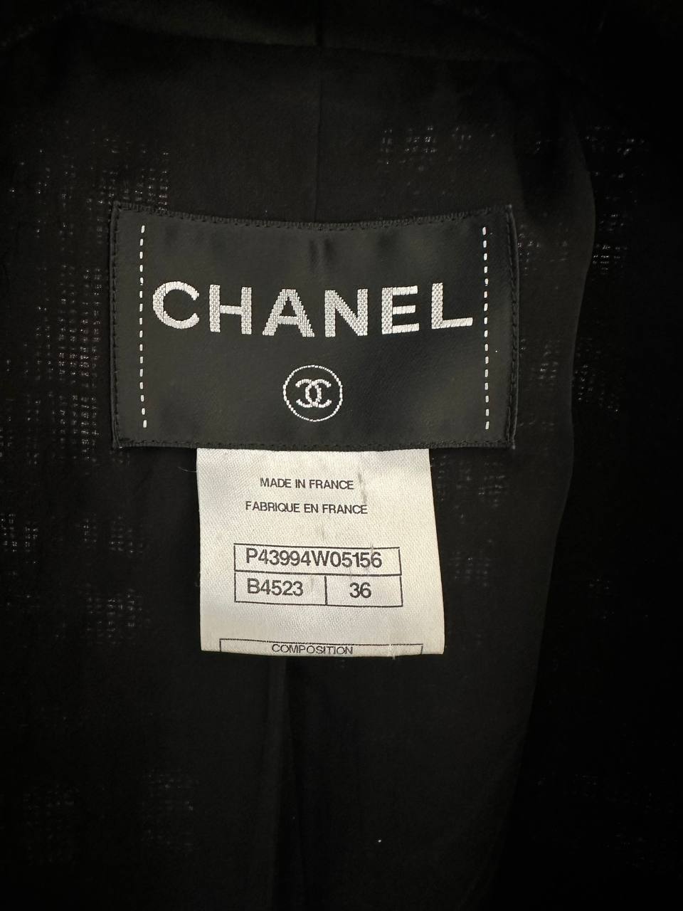 Chanel жакет укороченный черный с атласными лацканами #8