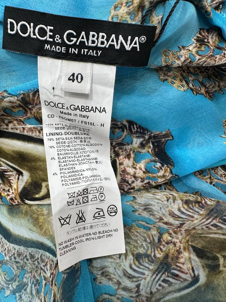 Dolce & Gabbana шовкова сукня з принтом серця #5