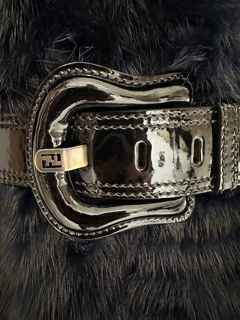 Fendi норкова шуба з поясом #3