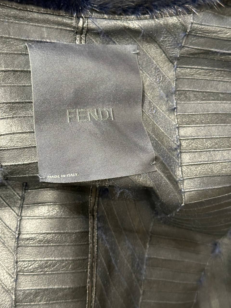 Fendi норкова шуба з поясом #4