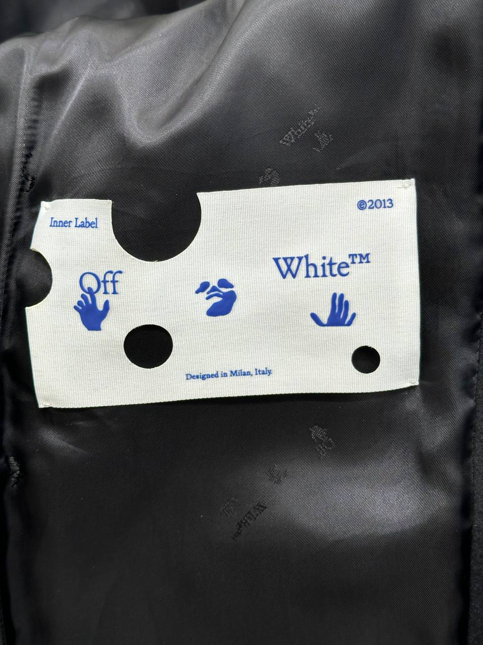 Off-White чорне пальто з поясом #6