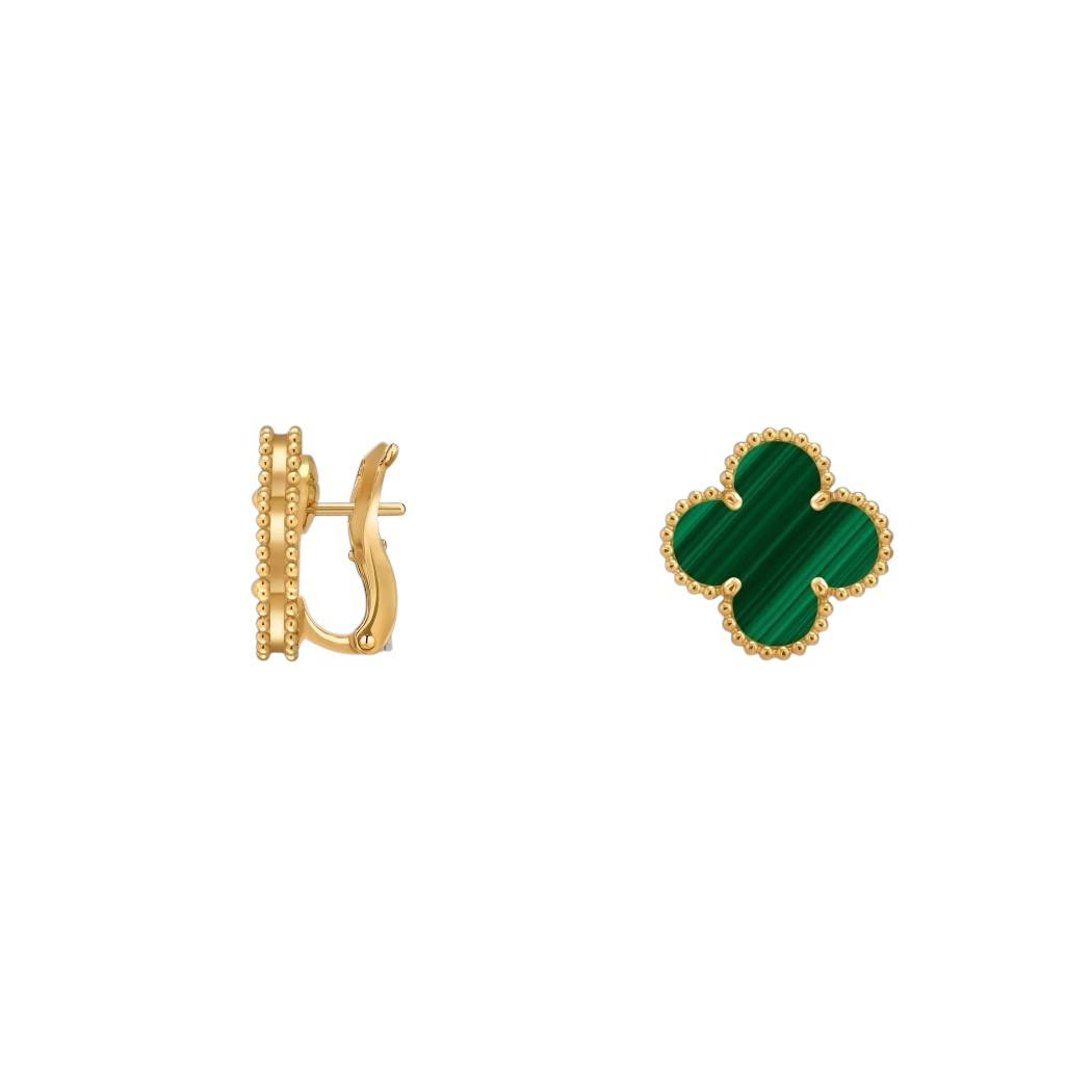 Van Cleef & Arpels серьги alhambra malachite #5