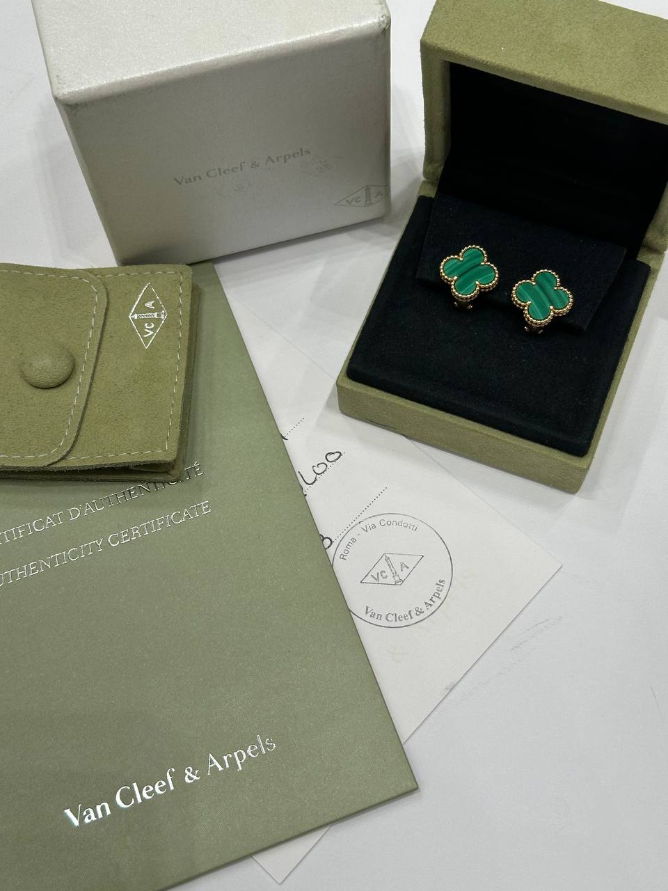 Van Cleef & Arpels серьги alhambra malachite #3