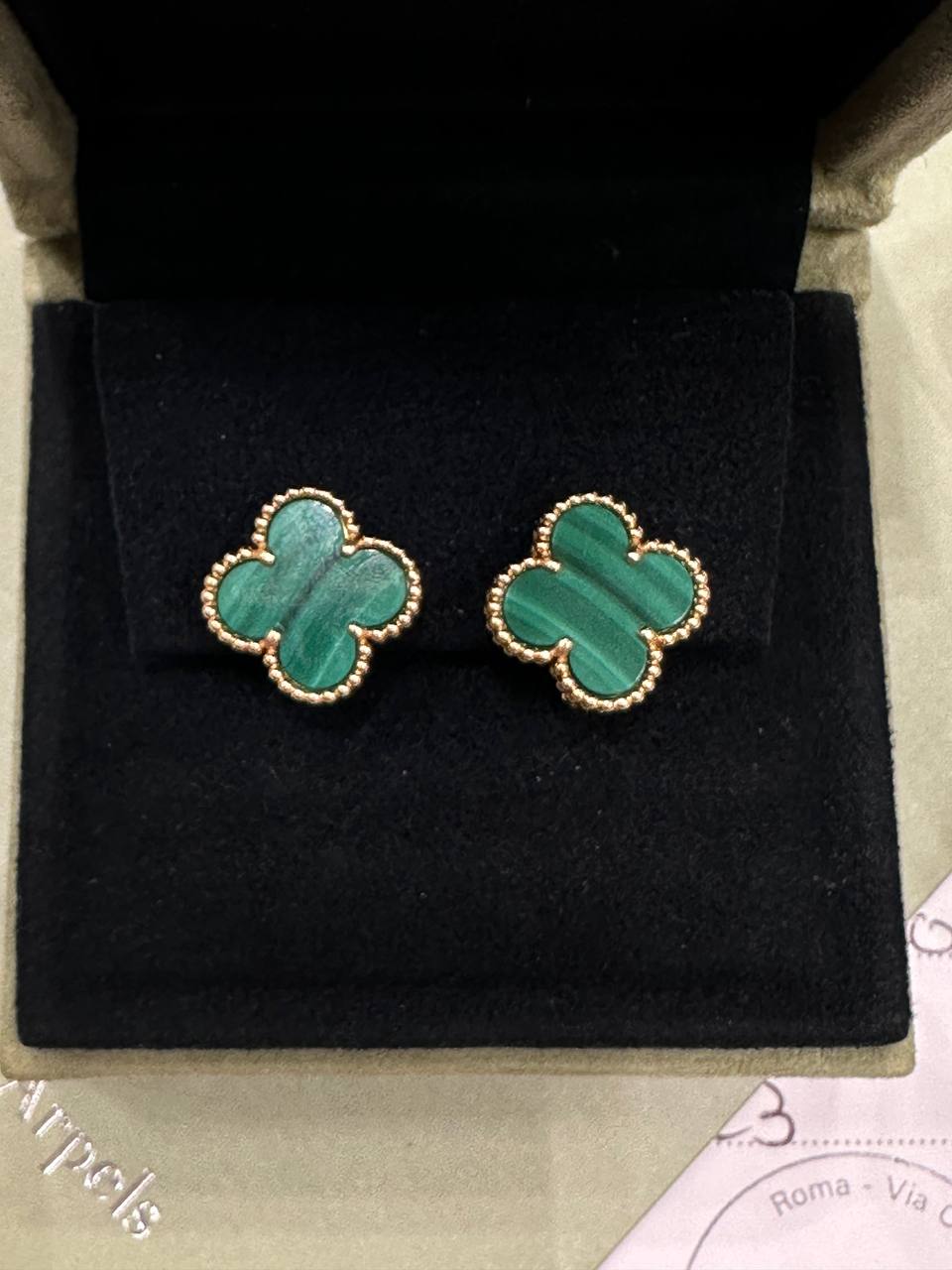 Van Cleef & Arpels серьги alhambra malachite #4