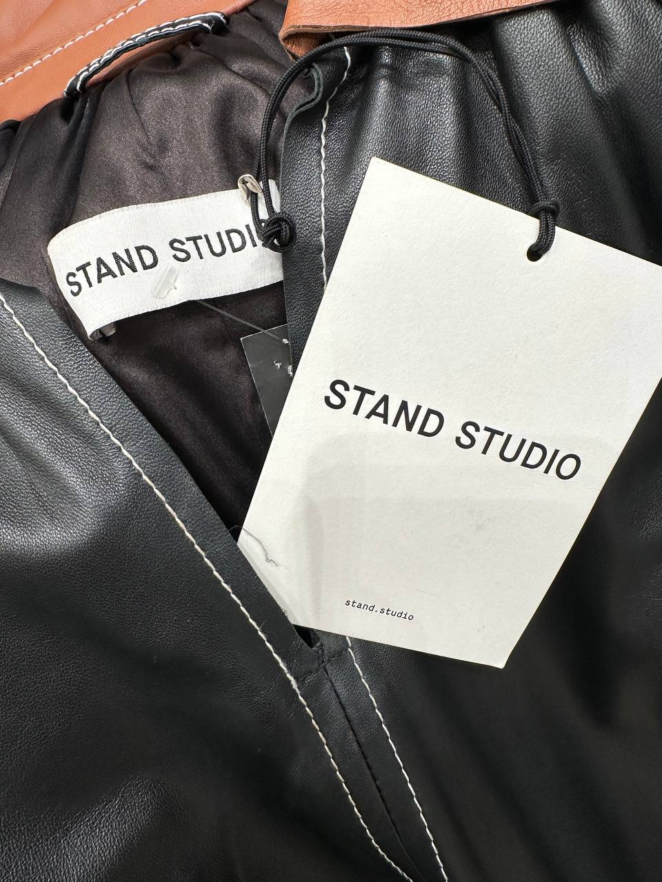 Stand studio шкіряна сукня з контрастними вставками #5