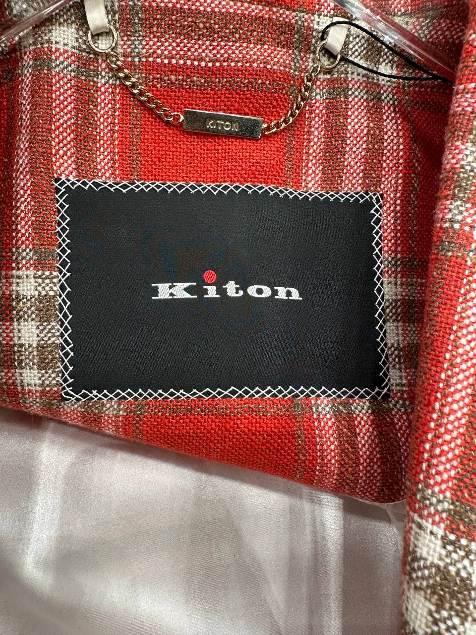 Kiton жакет у клітинку з вовни, льону та шовку #5