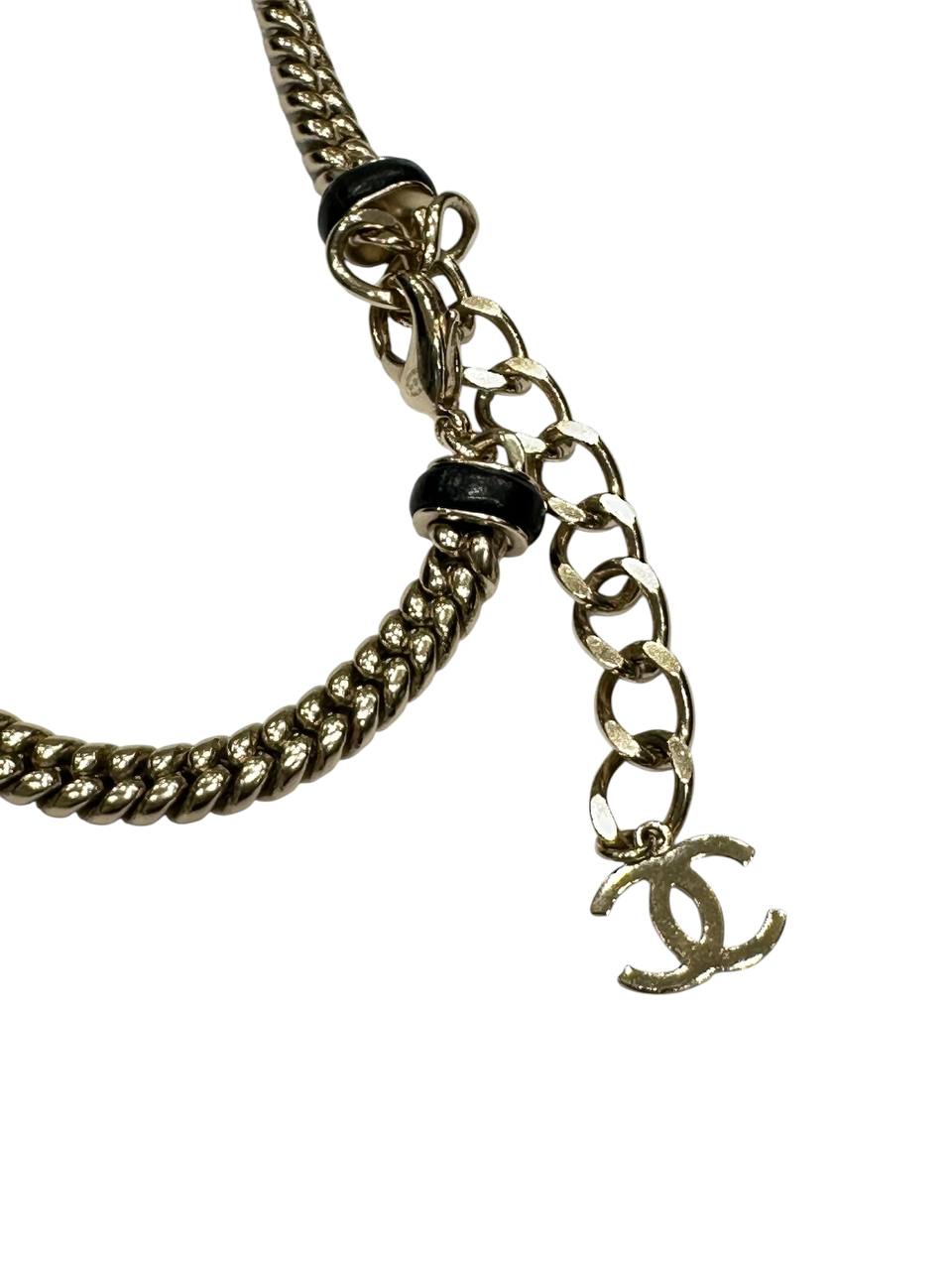Chanel пояс-ланцюг із вплетеною шкірою  #6