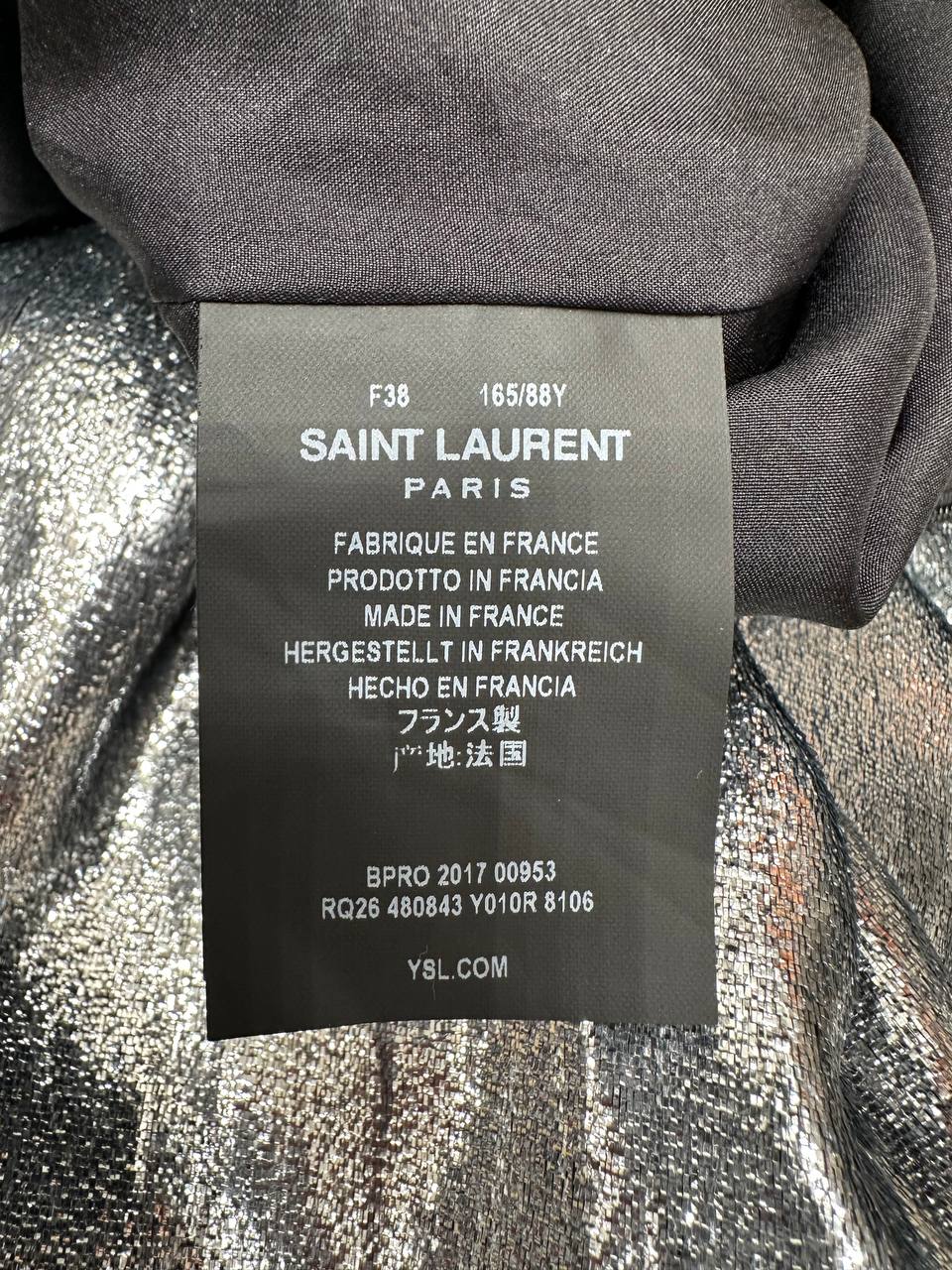 Saint Laurent металізована сукня з драпіруванням #6