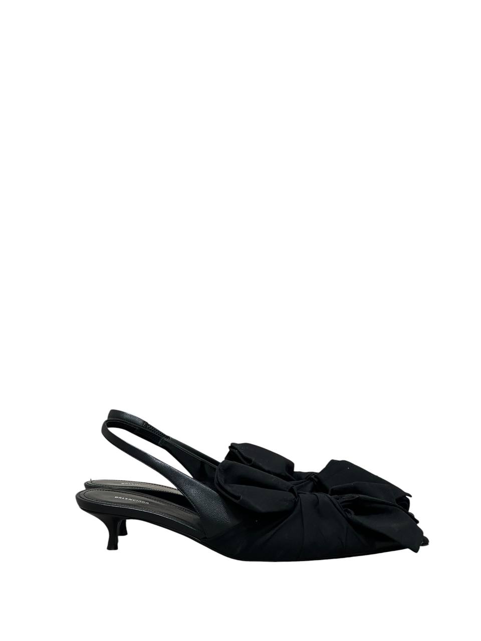 Balenciaga текстильні туфлі slingback з драпіруванням #6