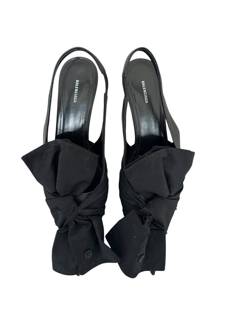 Balenciaga текстильні туфлі slingback з драпіруванням #2