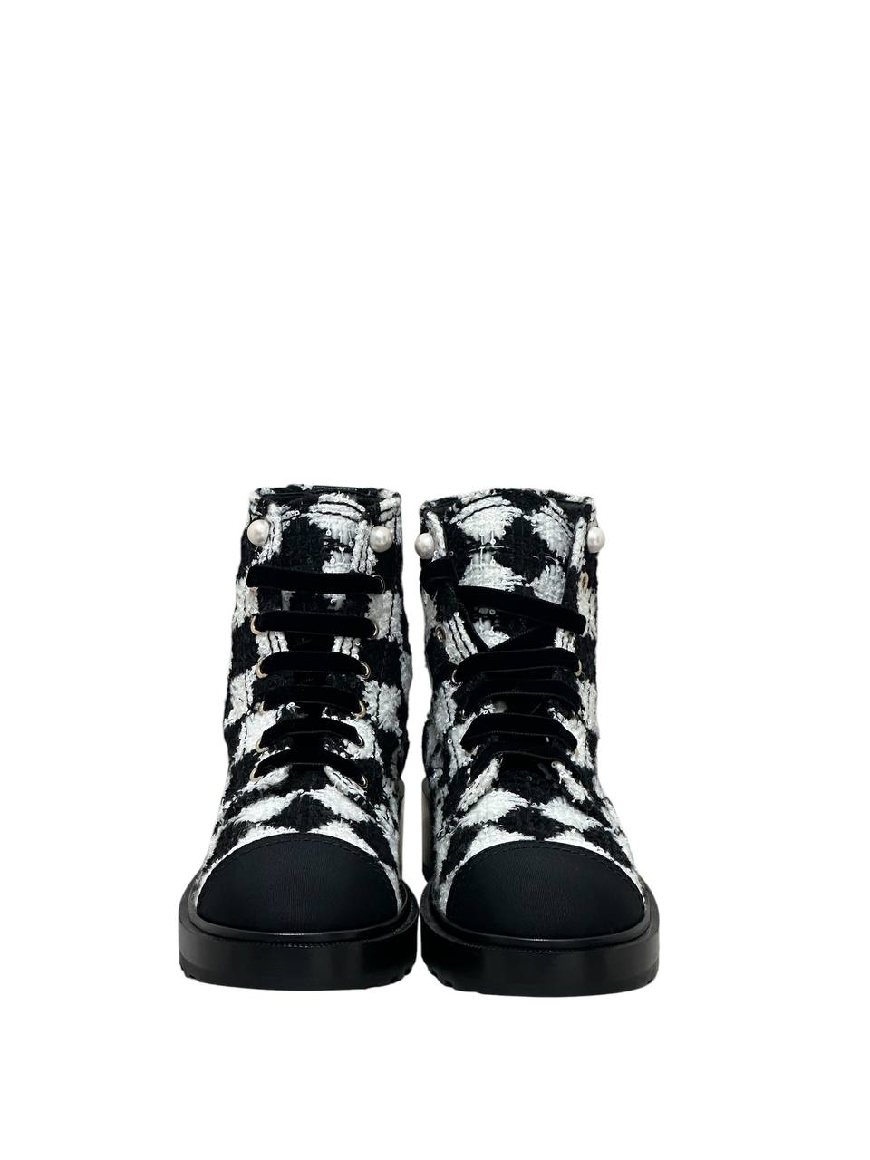 Chanel твідові черевики в клітинку #3