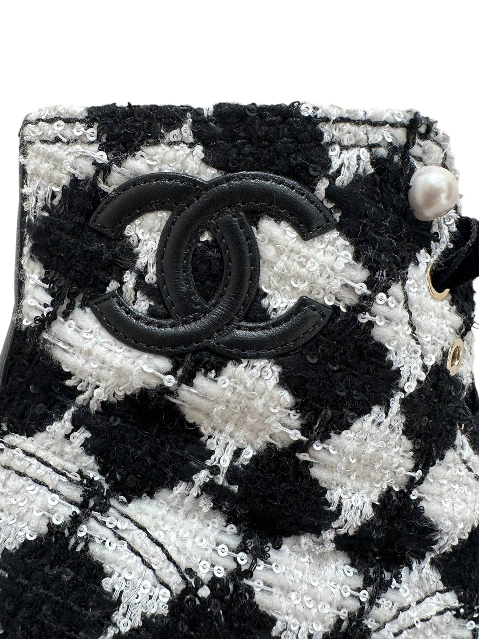 Chanel твідові черевики в клітинку #7