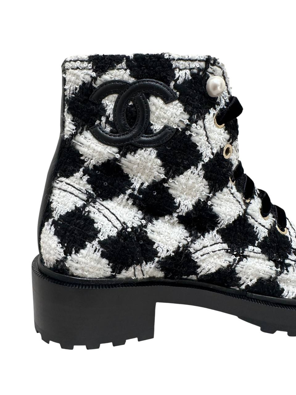 Chanel твідові черевики в клітинку #8