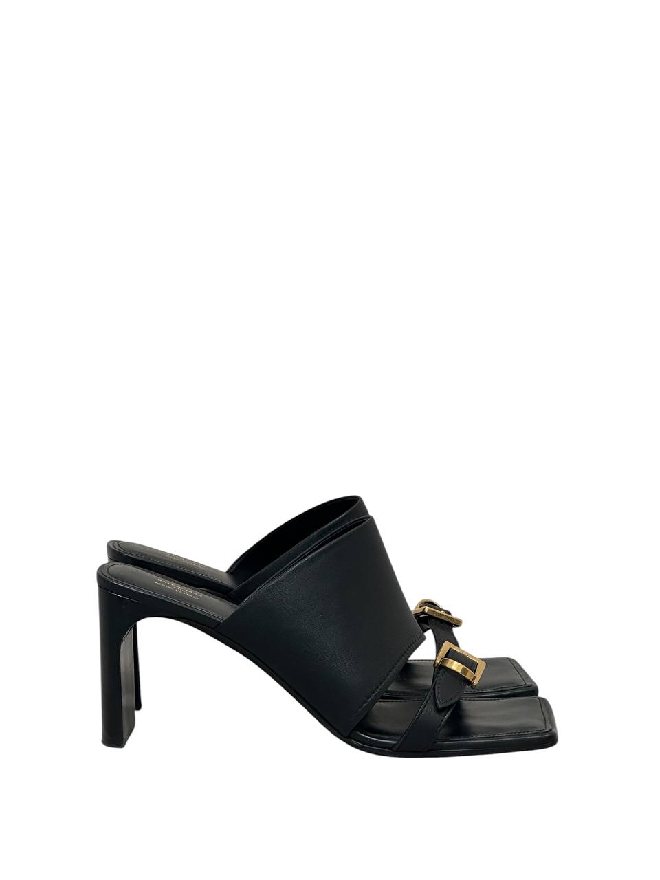 Balenciaga шкіряні мюлі на підборах #2