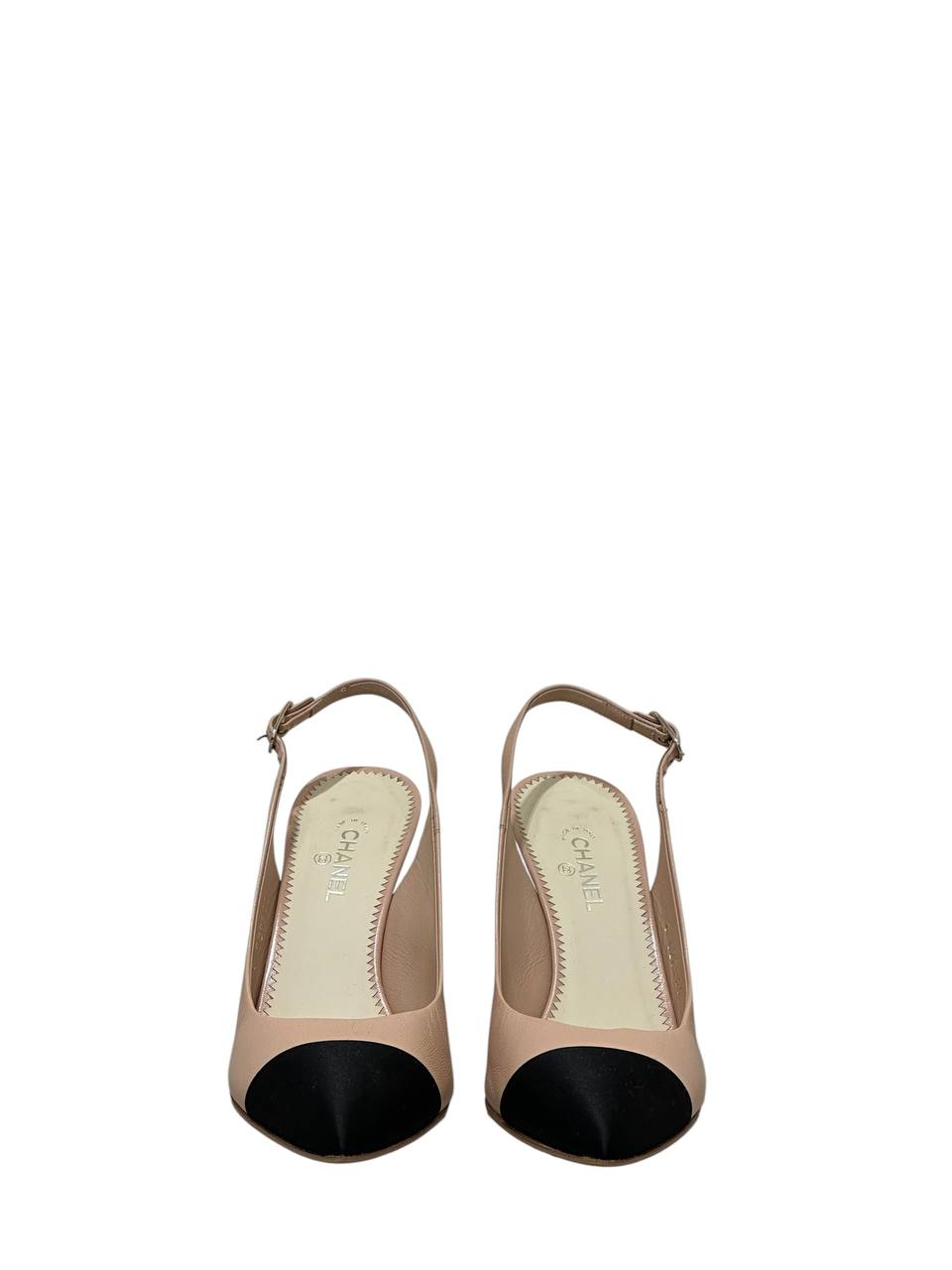 Chanel slingback туфлі з перловим каблуком #7