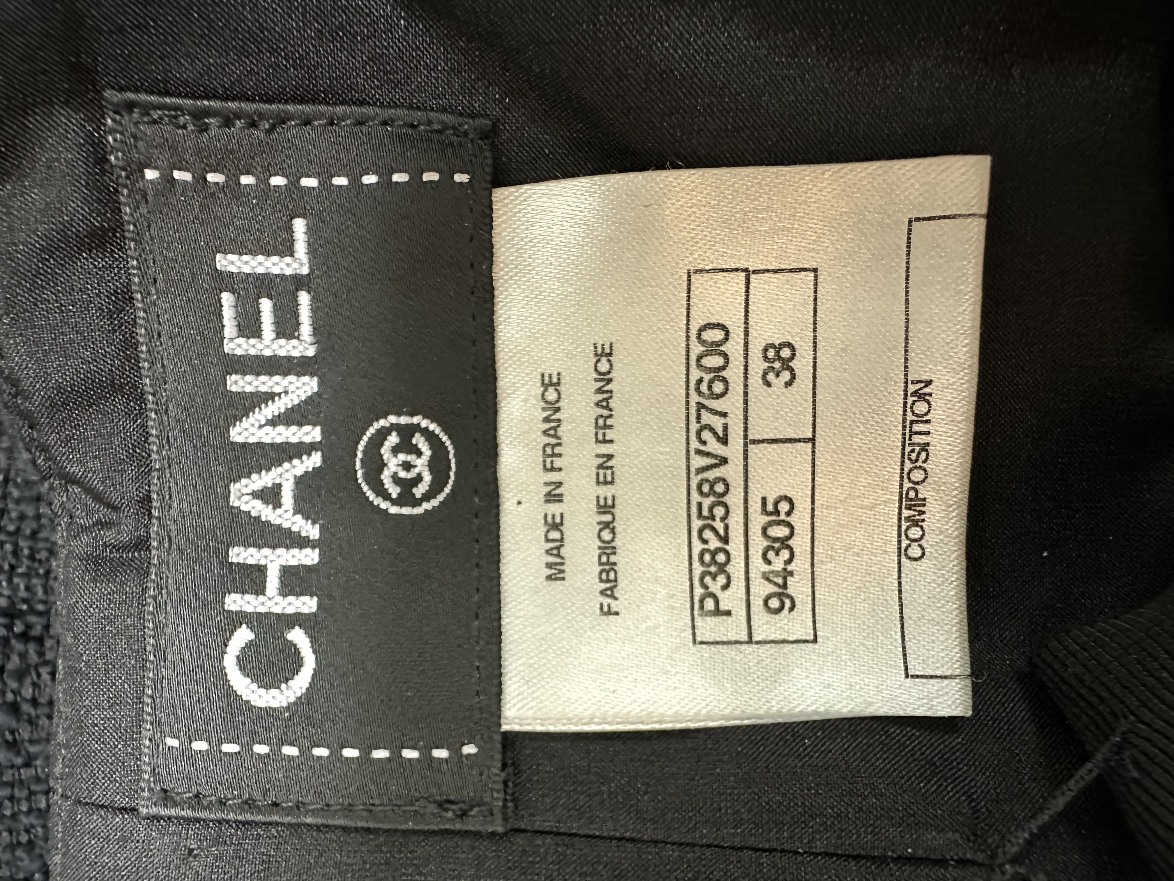 Chanel темно-синій плісирований костюм з шовковими вставками #9