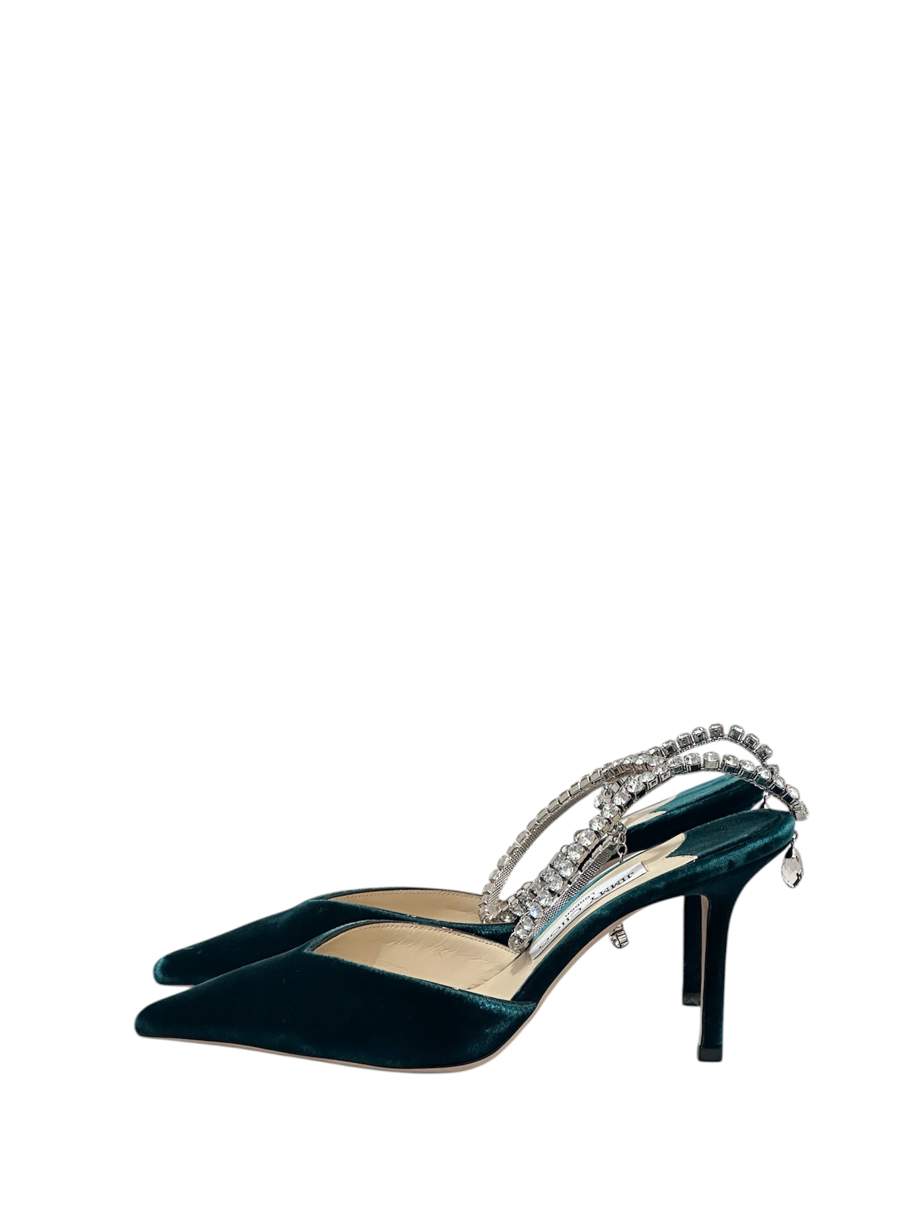 Jimmy Choo бархатные туфли с кристаллами 
