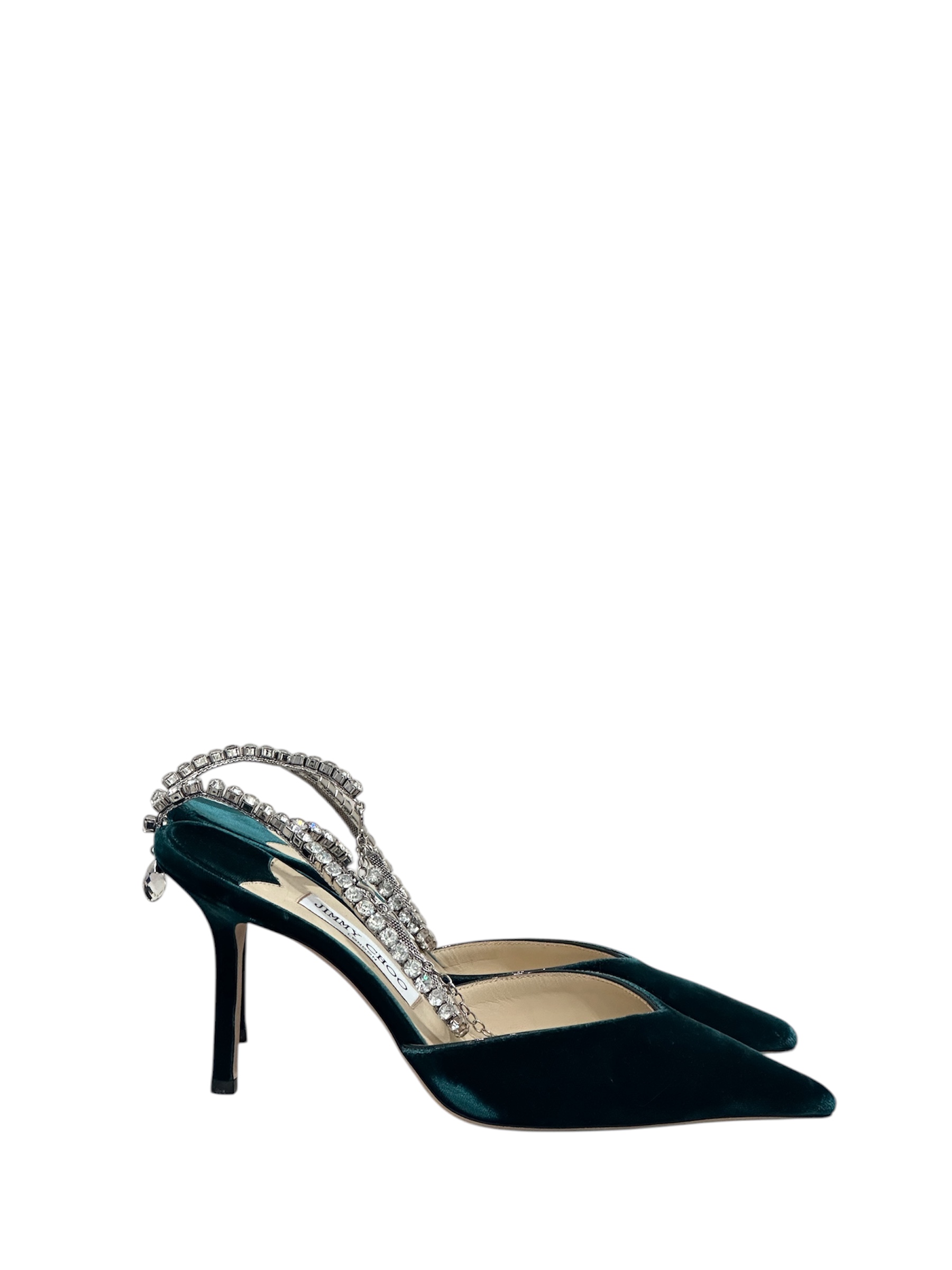 Jimmy Choo бархатные туфли с кристаллами  #2