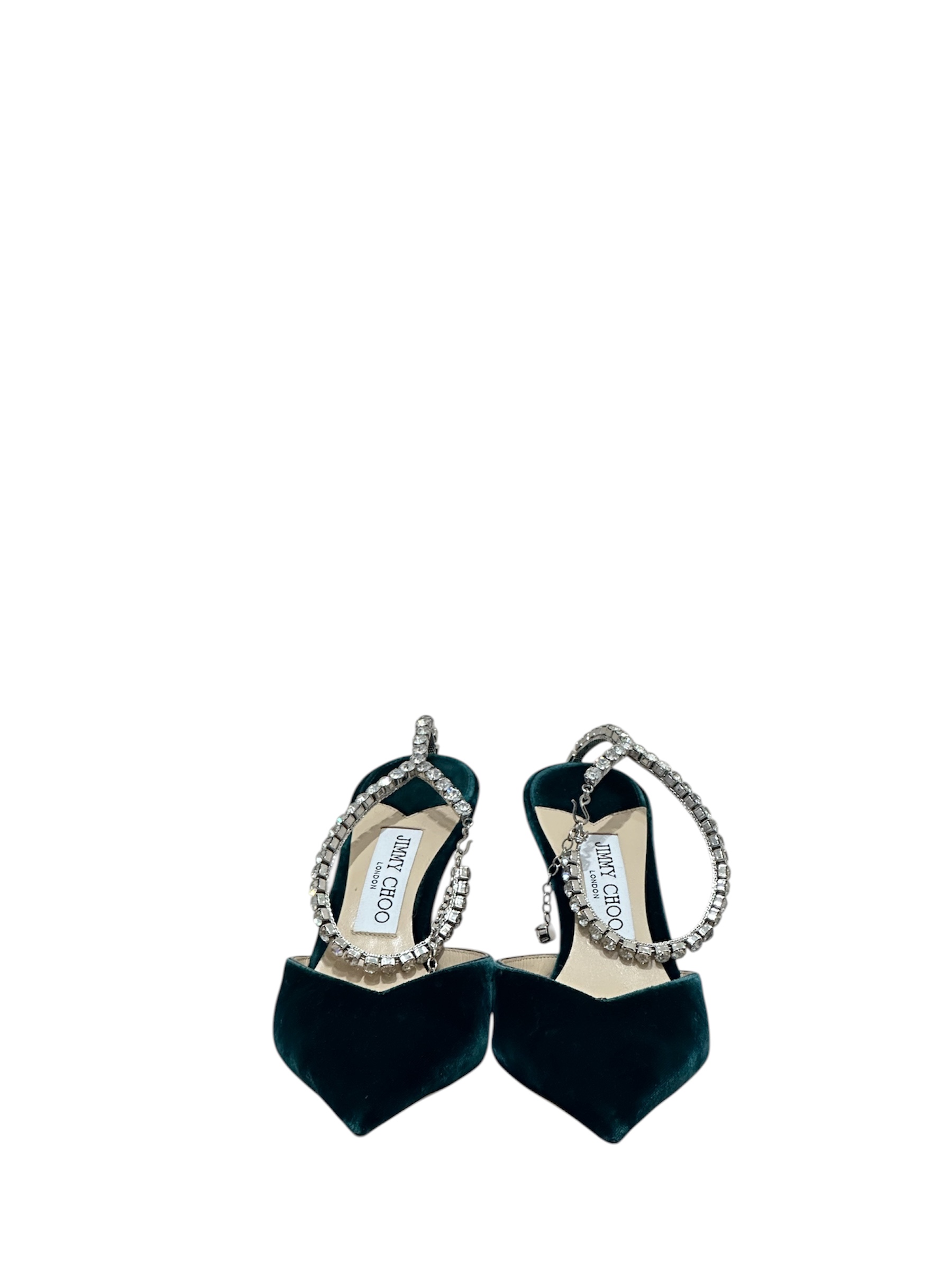 Jimmy Choo бархатные туфли с кристаллами  #4