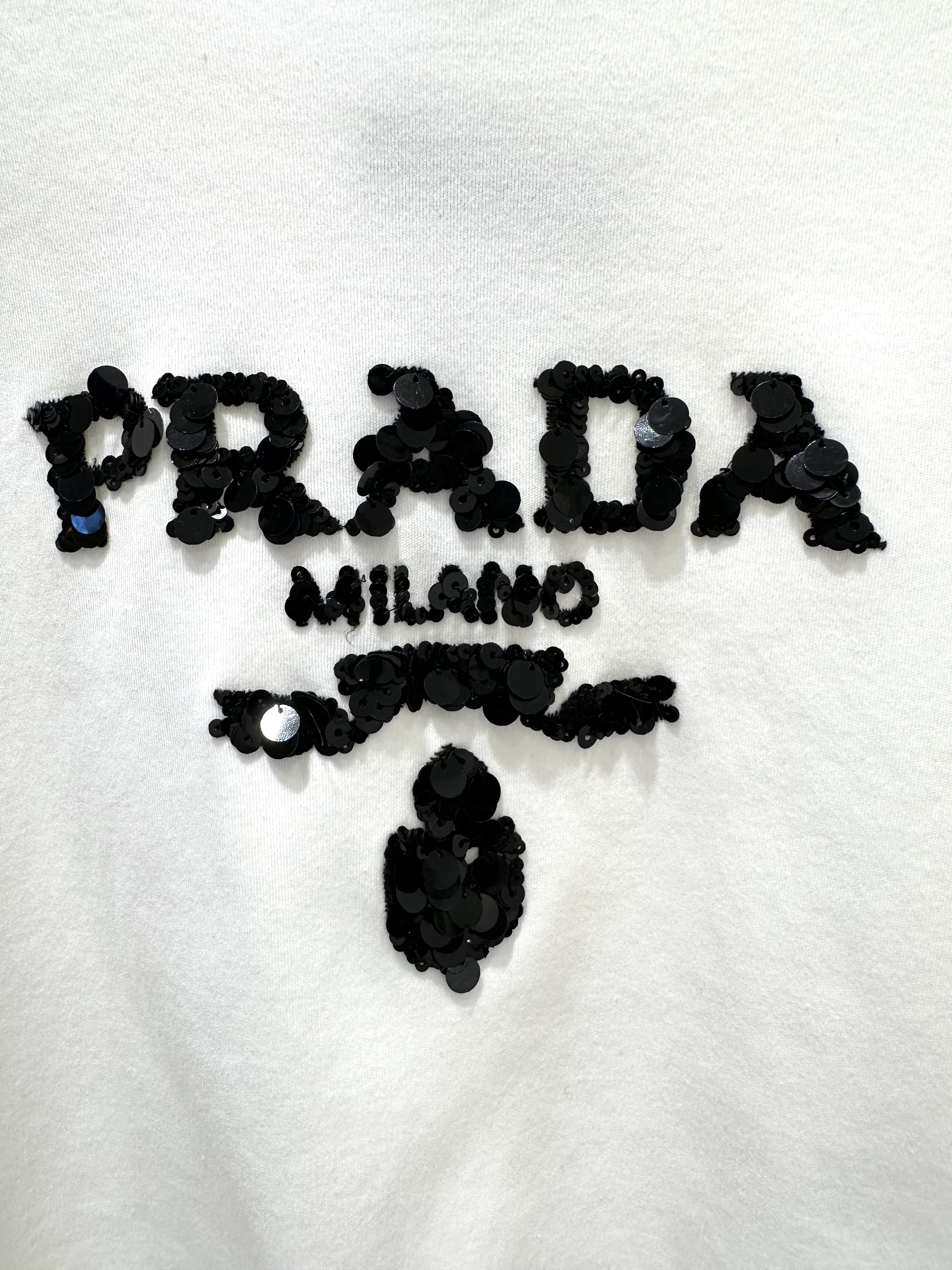 Prada укорочена футболка з логотипом  #5