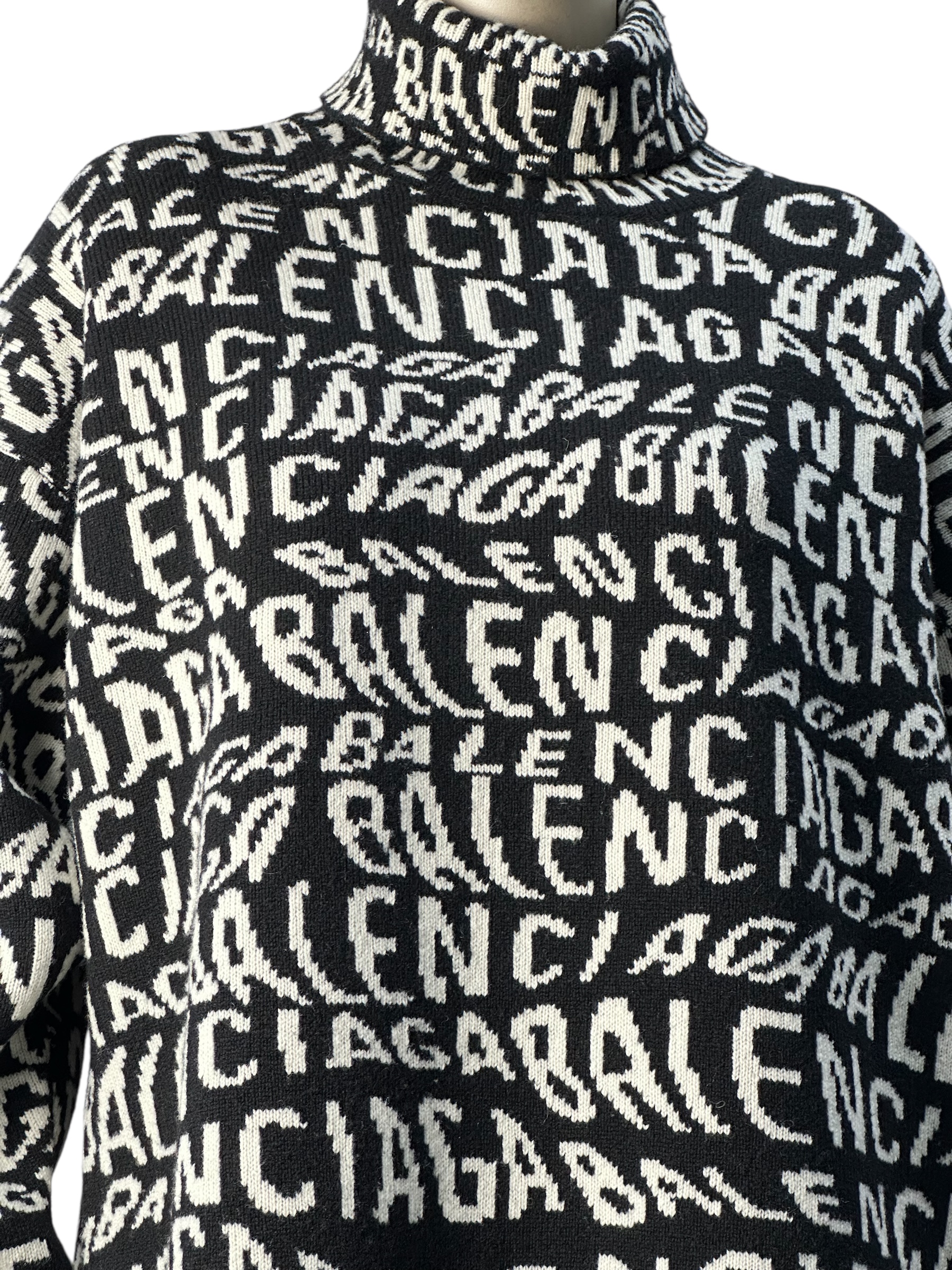 Balenciaga сукня-светр з жакардовим логотипом #3