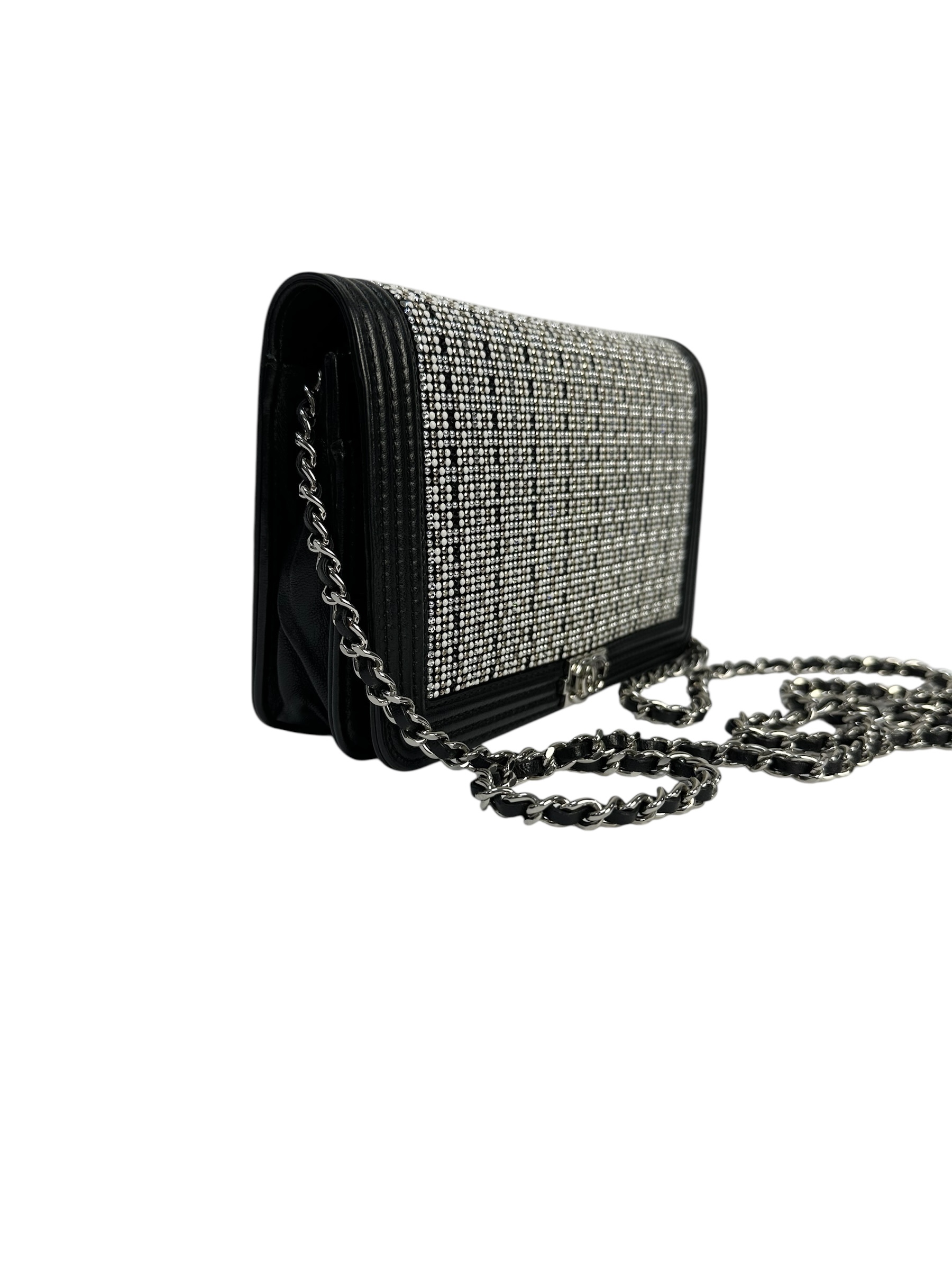 Chanel Boy сумка зі стразами на ланцюжку #4