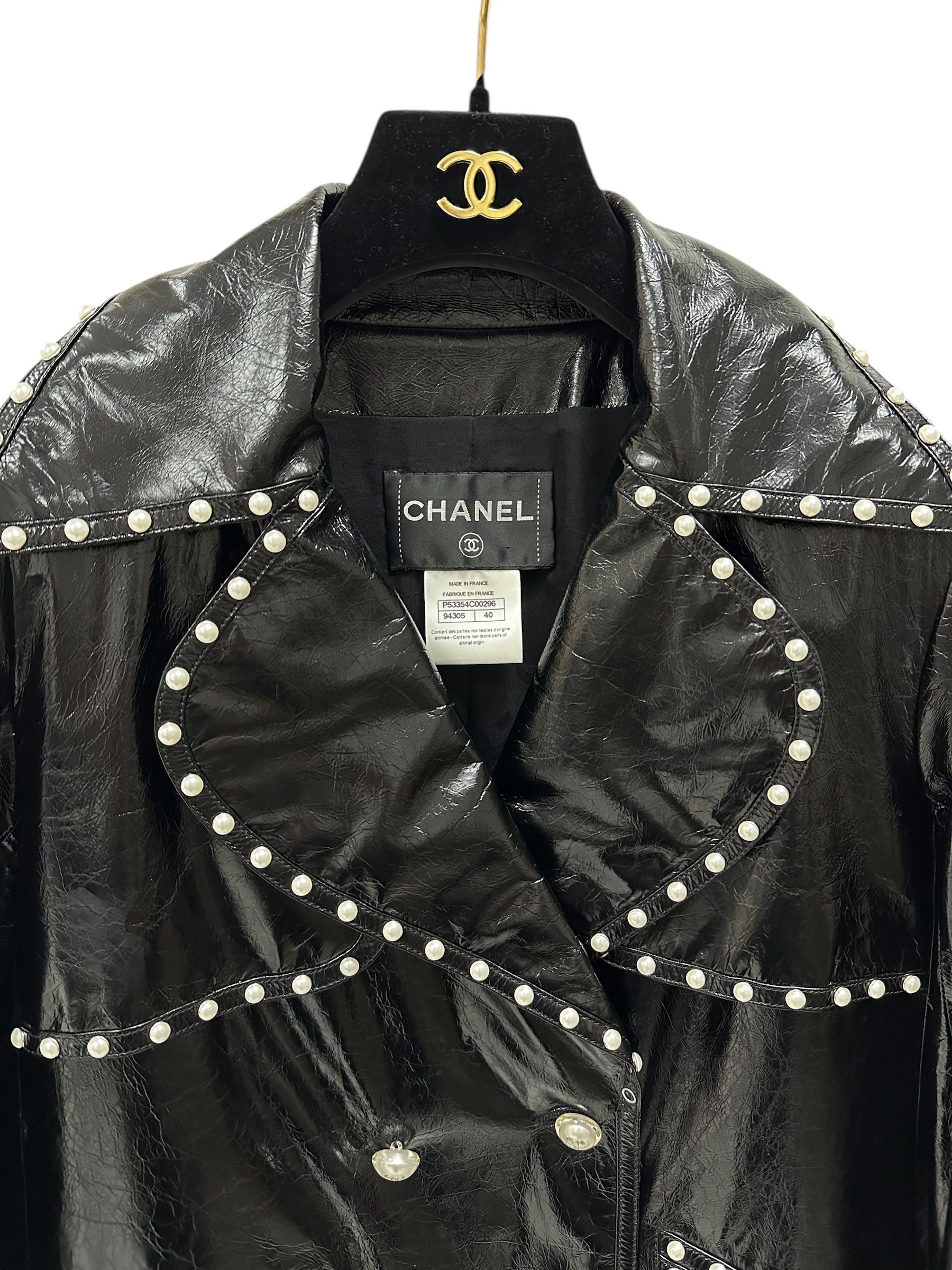 Chanel куртка з натуральної шкіри з перлинами #3