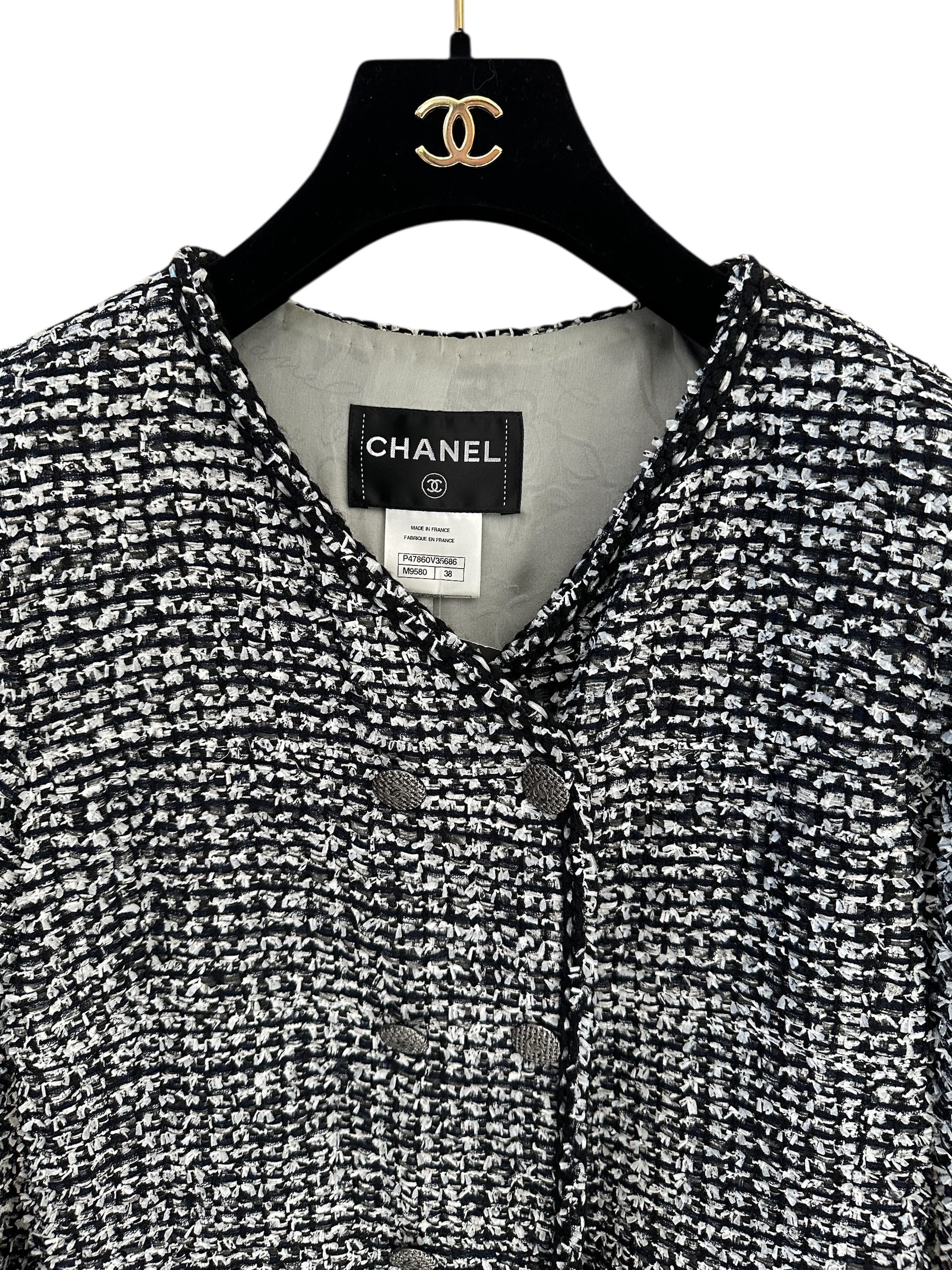Chanel твідовий жакет з декоративними ґудзиками #4