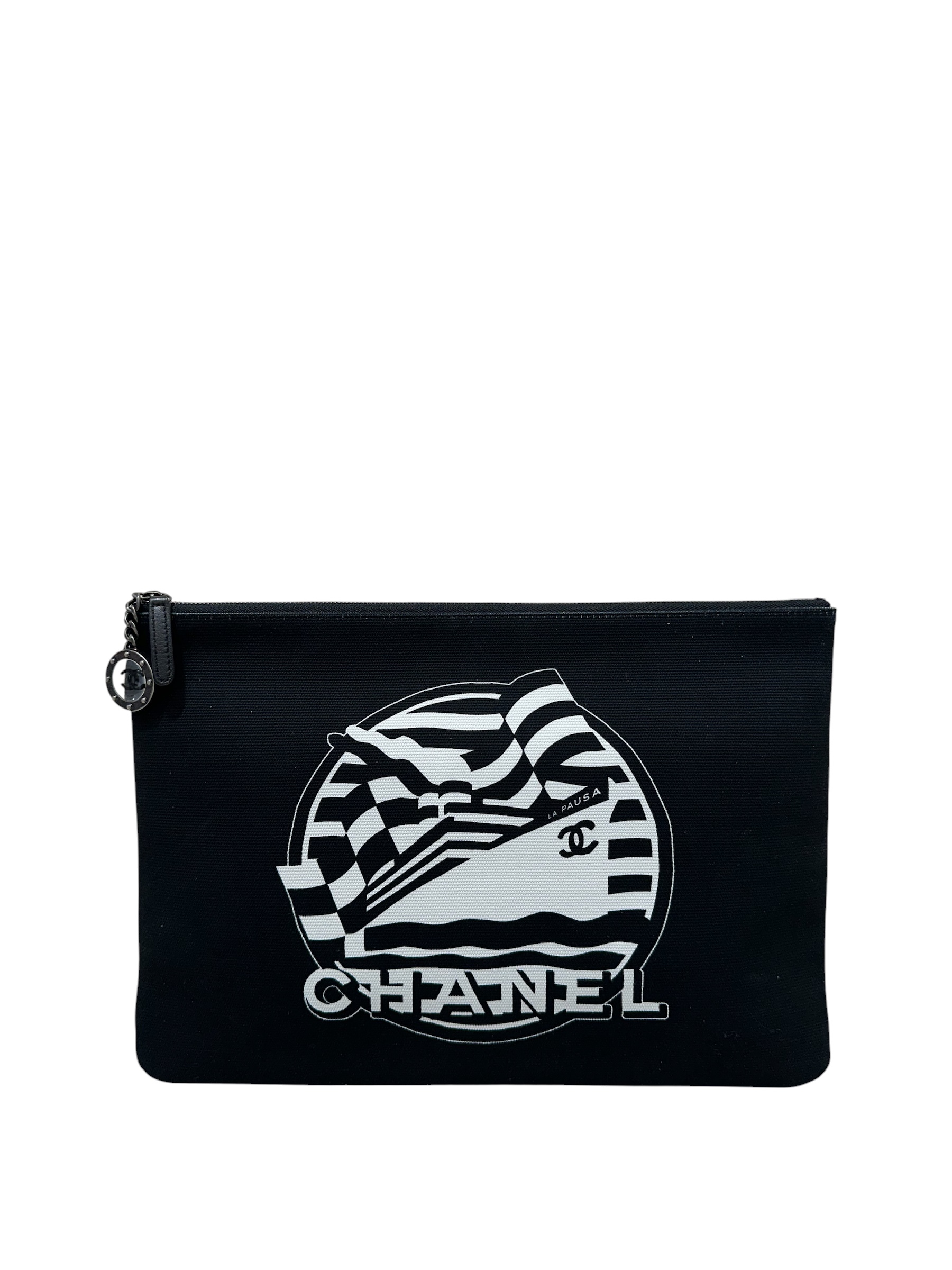 Chanel текстильний клатч з принтом