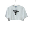 Prada укорочена футболка з логотипом  #1
