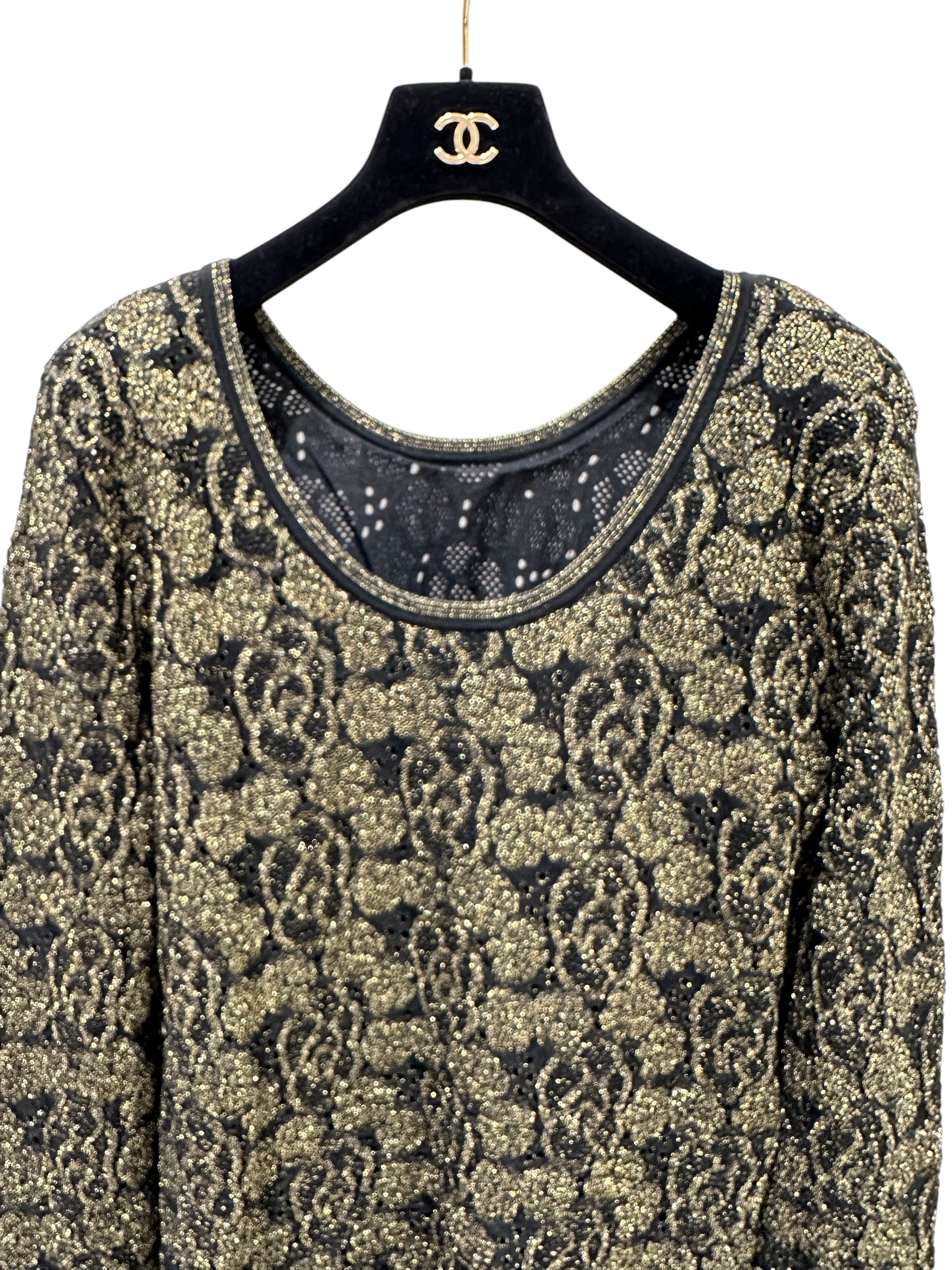 Chanel в’язаний топ з металізованим візерунком #3