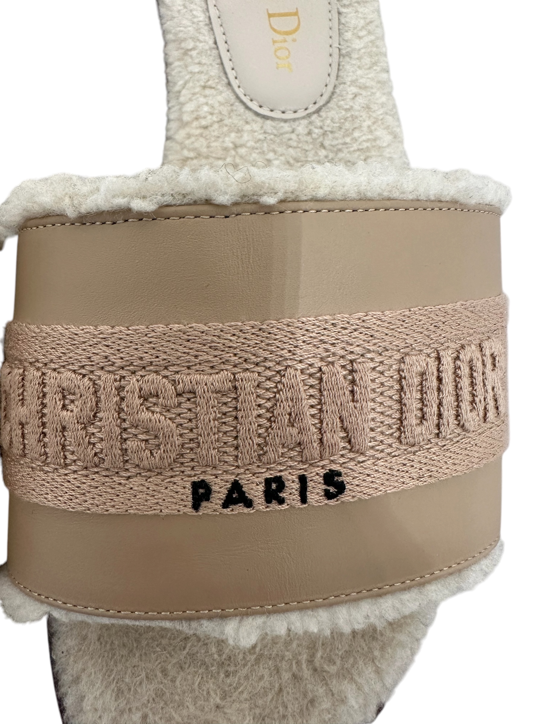 Christian Dior шльопанці з овчиною та логотипом #6